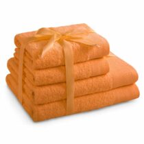 AmeliaHome Sada uterákov a osušiek Amari oranžová, 2 ks 50 x 100 cm, 2 ks 70 x 140 cm